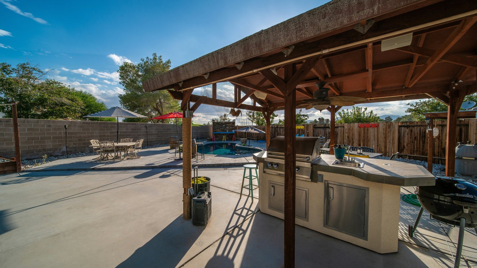 Custom backyard patio and pergola